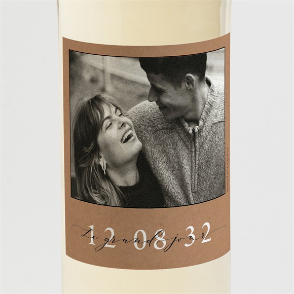 Etiquette de bouteille mariage Jour J kraft réf.N3002227