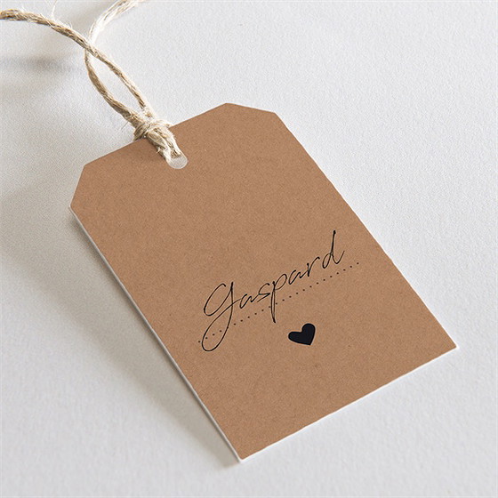Marque-place mariage jour j kraft étiquette