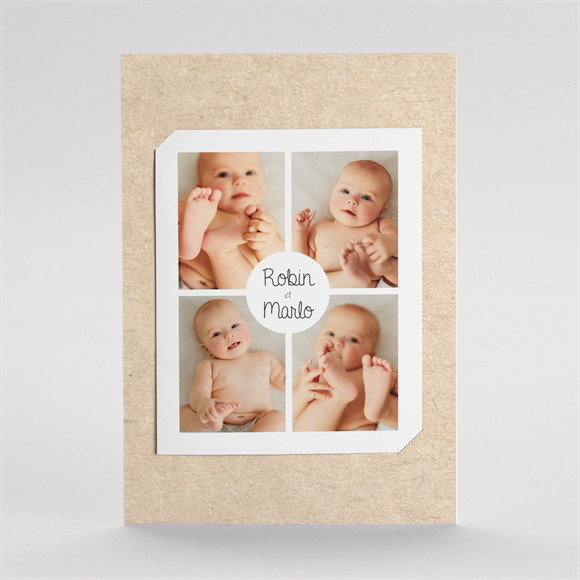 Remerciement naissance Nos Jumeaux duo réf.N231116