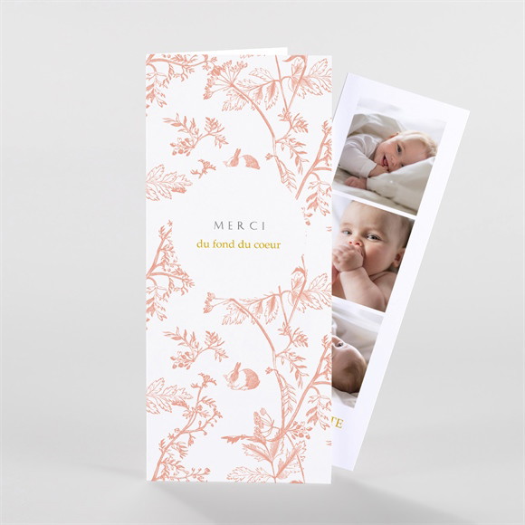 Remerciement naissance Notre Joie duo photomaton réf.N88121