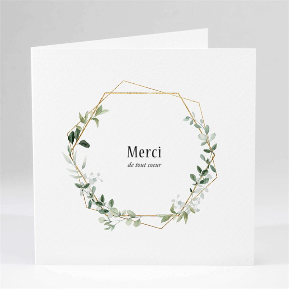 Remerciement décès Moderne végétal plié réf.N451676