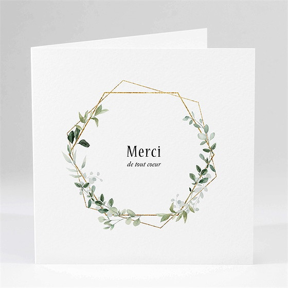 Remerciement décès moderne végétal plié