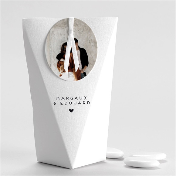 Boîte de dragées mariage Classique photo étui réf.N520460