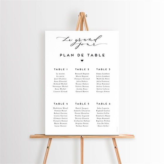 Plan de table mariage classique photo