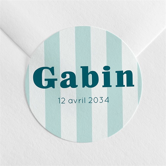 Sticker naissance rayures marines