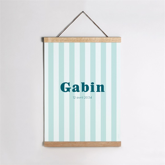 Affiche naissance Rayures marines réf.N260572