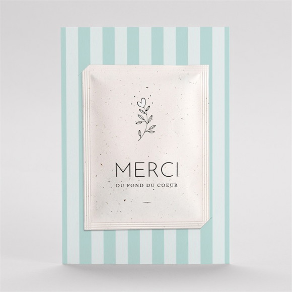 Remerciement naissance Rayures marines réf.N76111