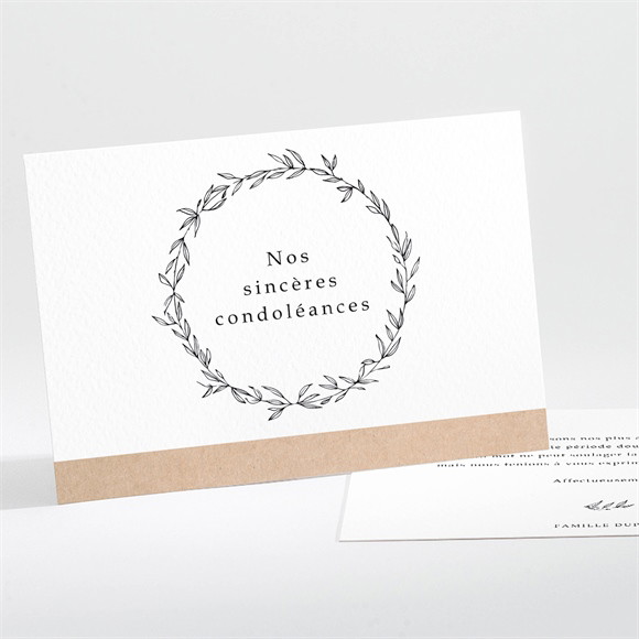 Carte de condoléances décès Sa Présence réf.N111370