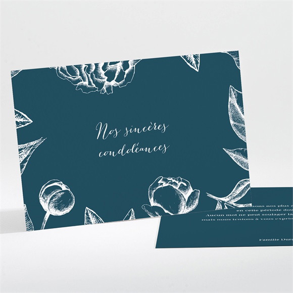 Carte de condoléances décès Feuillages buccoliques réf.N111296