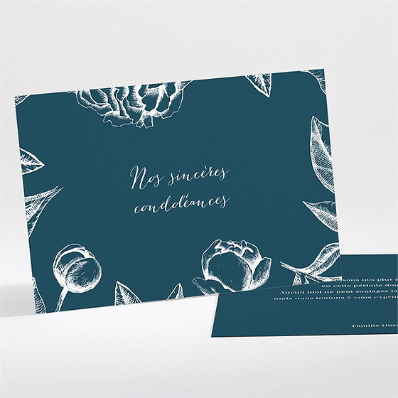 Carte de condoléances décès feuillages buccoliques