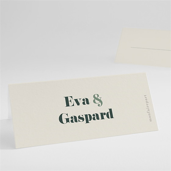 Marque-place mariage tons vert sauge