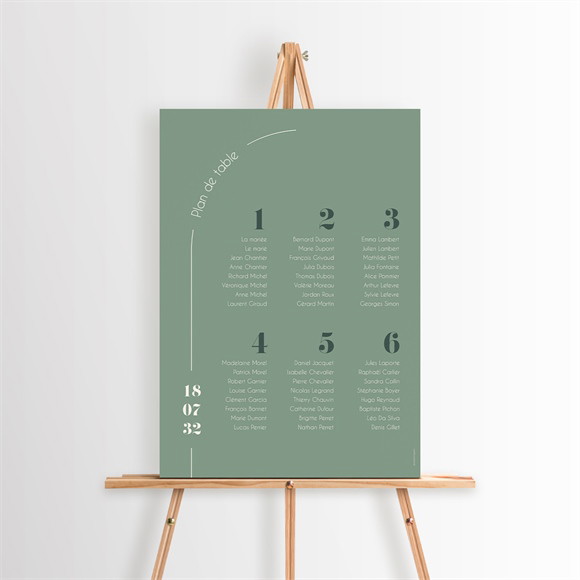 Plan de table mariage Tons vert sauge réf.N260577