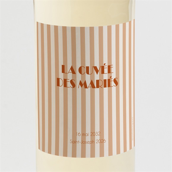 Etiquette de bouteille mariage Terracotta estival réf.N3002231