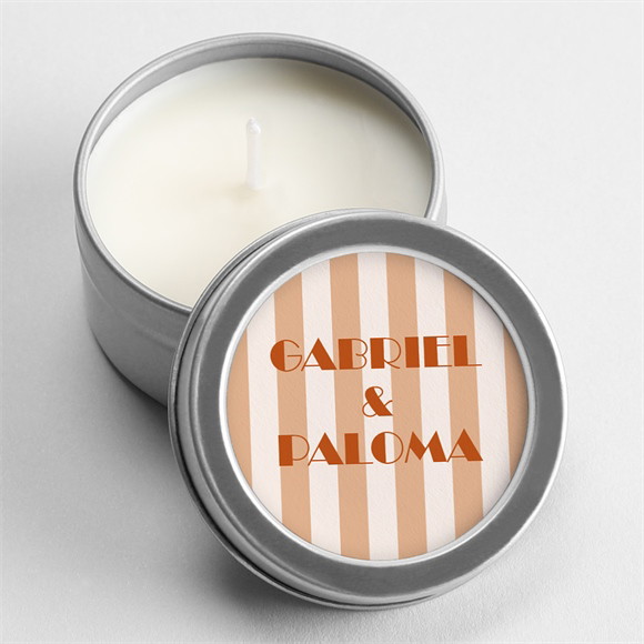 Bougie mariage Terracotta estival argent réf.N3602514