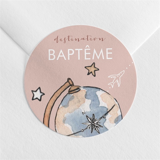 Sticker baptême joli passeport bapteme