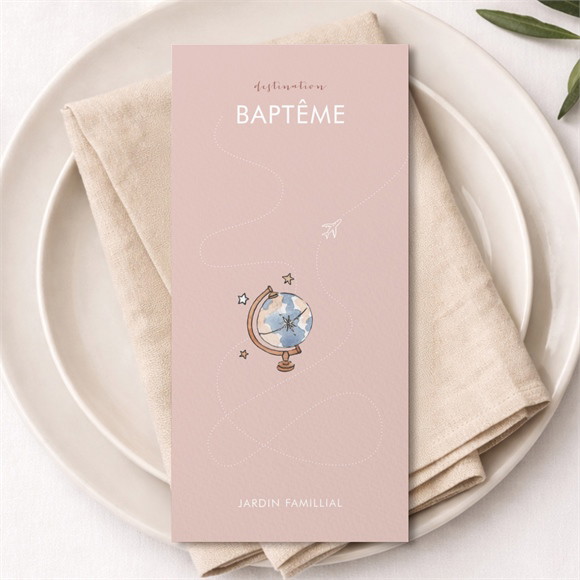 Menu baptême Joli Passeport Bapteme réf.N221384