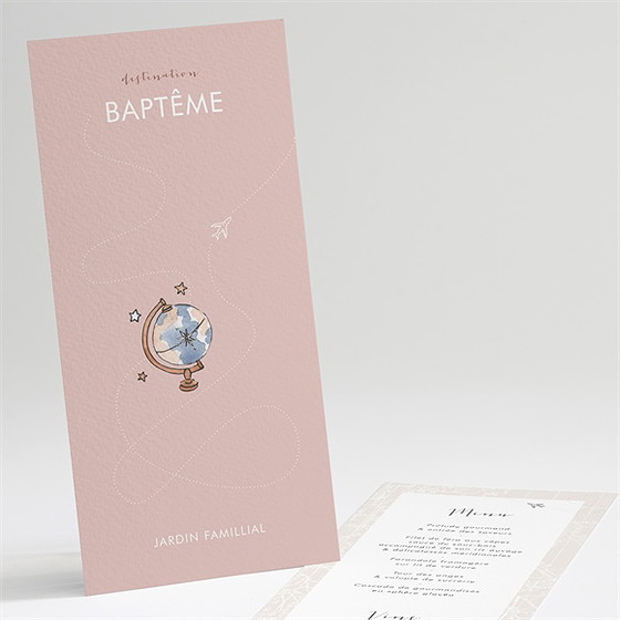 Menu baptême joli passeport bapteme