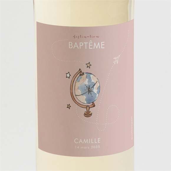 Etiquette de bouteille baptême Joli Passeport Bapteme réf.N3002232