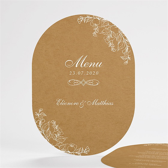 Menu mariage belle découverte ovale