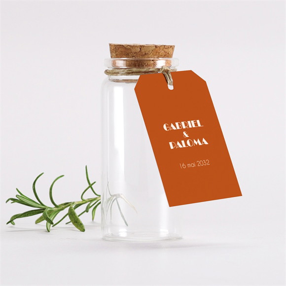 Mignonette mariage Terracotta estival étiquette réf.N2911179