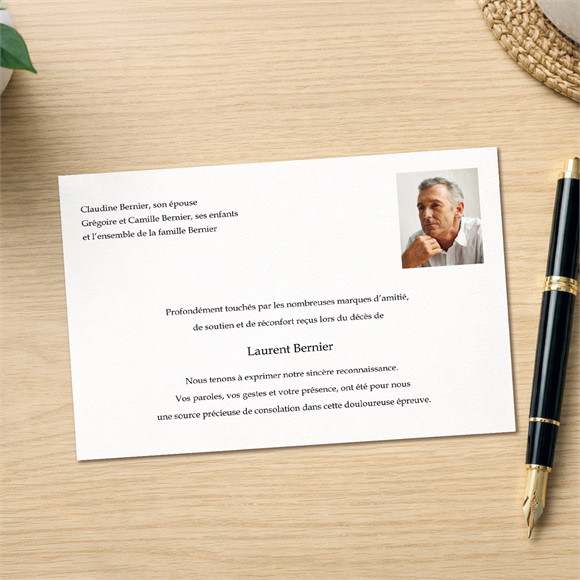 Remerciement décès Sérénité réf.N111375