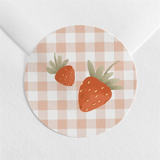 Sticker naissance vichy et fraises