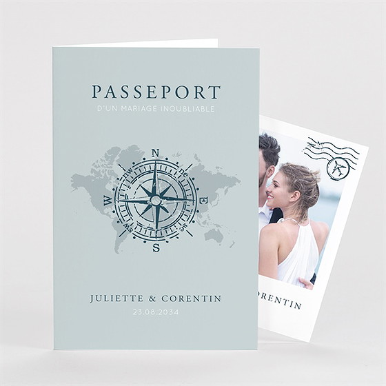 Remerciement mariage passeport marin