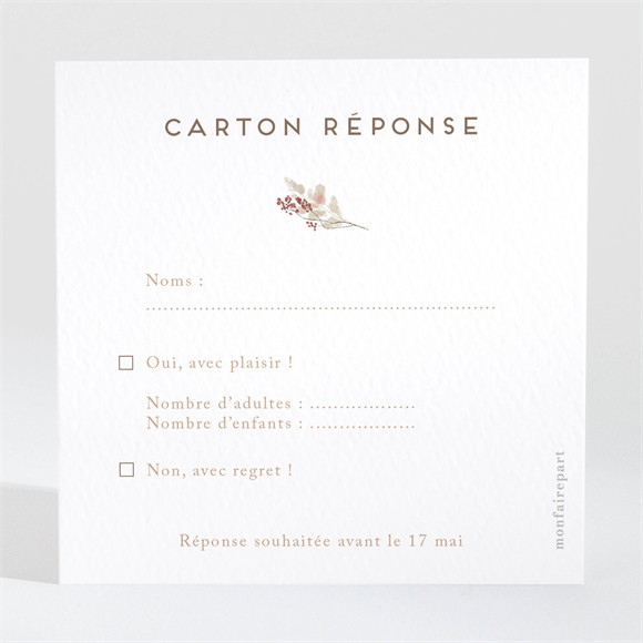 Carton réponse mariage Couronne d'automne réf.N3002237