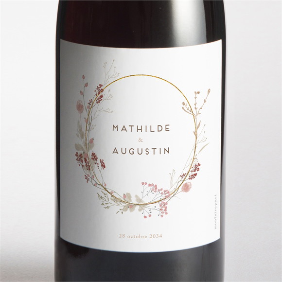 Etiquette de bouteille mariage Couronne d'automne réf.N3002238