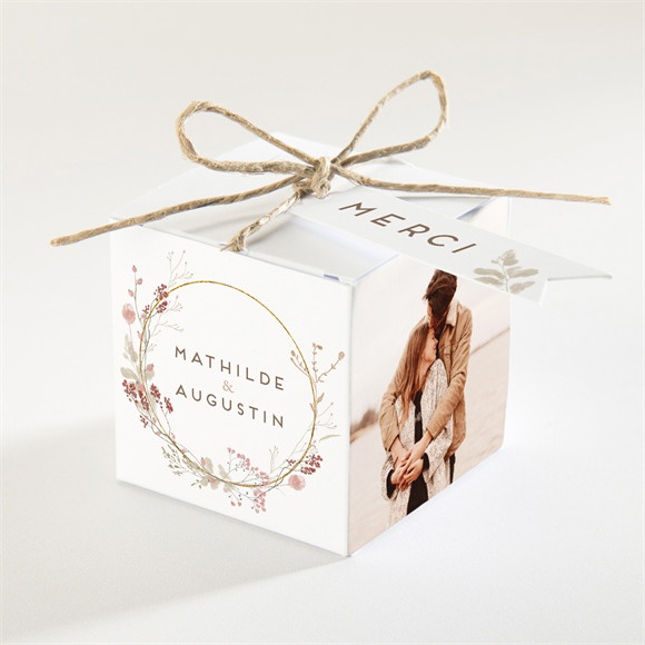 Boîte de dragées mariage Couronne d'automne réf.N340817