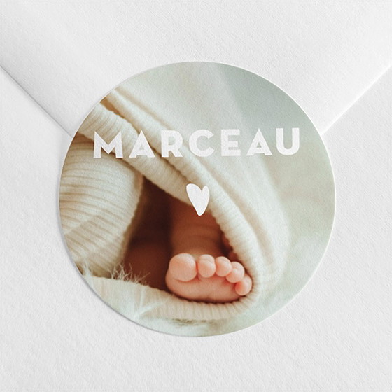 Sticker naissance photo petit coeur