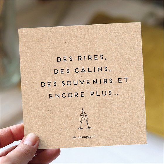 Remerciement mariage champagne carré