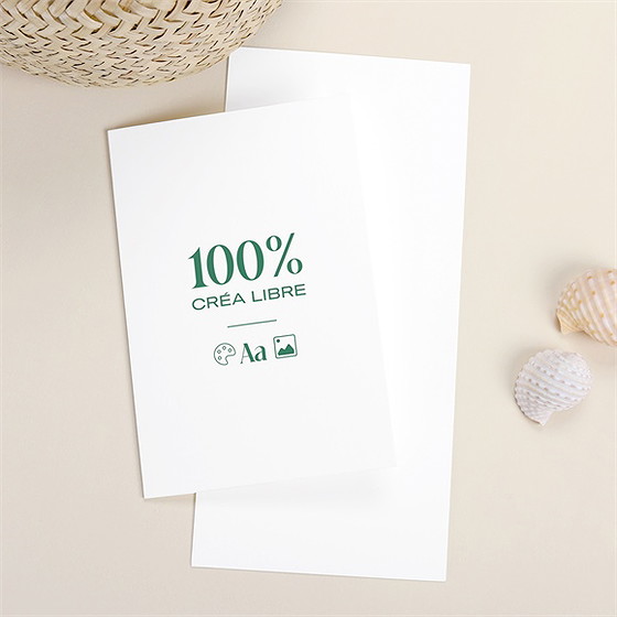 Faire-part mariage vierge plié