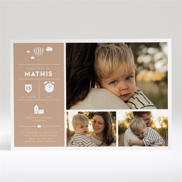 Faire-part de baptême Moment chaleureux réf.N14035