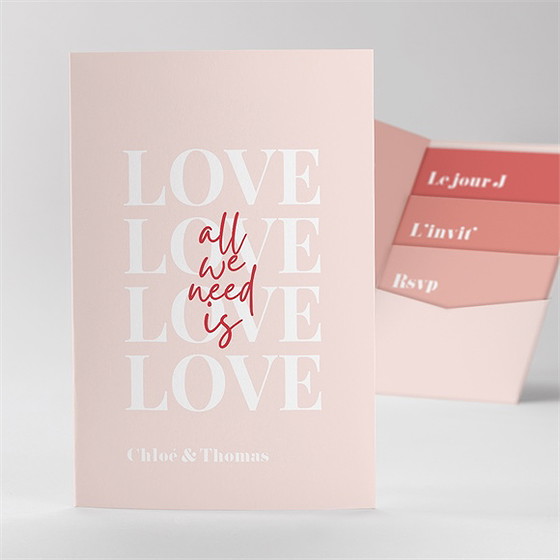 Faire-part mariage all we need is love