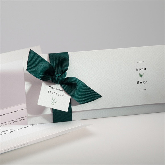 Faire-part mariage Emeraude pochette réf.N94188