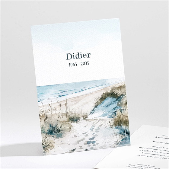 Faire-part décès empreinte aquarelle