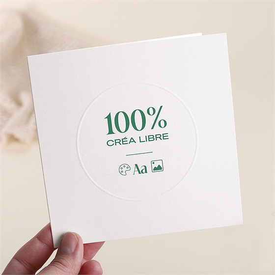 Faire-part mariage vierge gaufrage rond