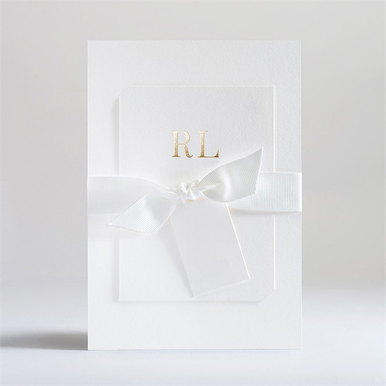 Faire-part mariage vierge superposition initiales