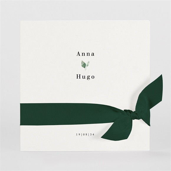 Faire-part mariage Emeraude plié réf.N461133