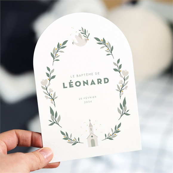 Faire-part de baptême Petite église réf.N271107
