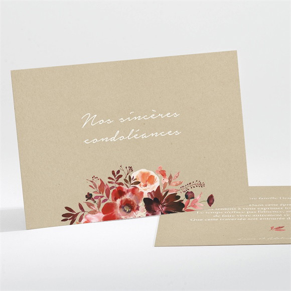 Carte de condoléances décès Fleurs automnales réf.N111381