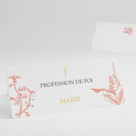 Marque-place profession de foi Toile de Jouy réf.N4401048