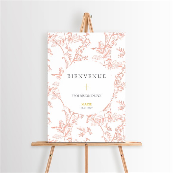 Panneau bienvenue profession-de-foi Toile de Jouy réf.N260608