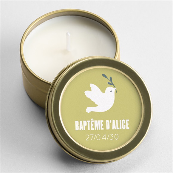 Bougie baptême Colombe d'espérance réf.N3602552