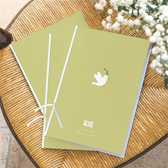 Livret de messe baptême colombe d'espérance