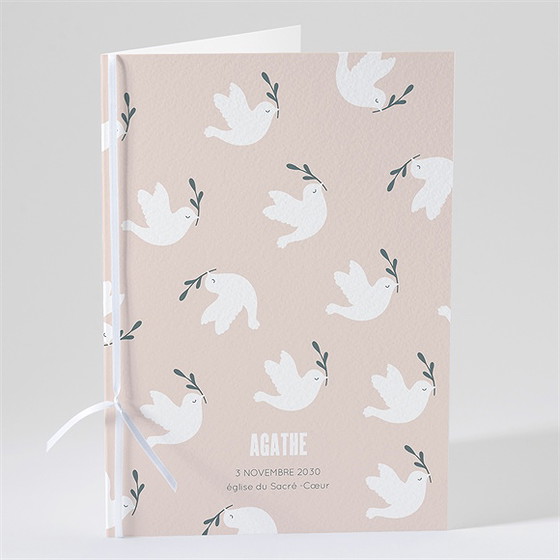 Livret de messe baptême envolée de colombes