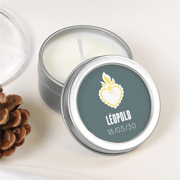 Bougie baptême Coeur sacré argent réf.N3602563