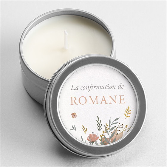 Bougie confirmation ombrelle argent