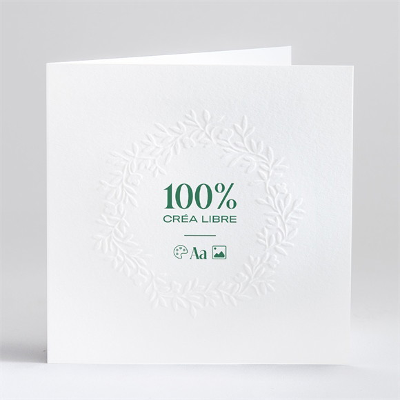 Faire-part mariage vierge gaufrage couronne réf.N461134